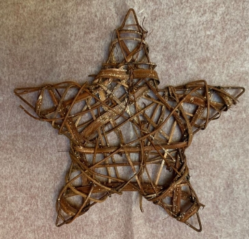 Rattan Stern braun mit Glitter